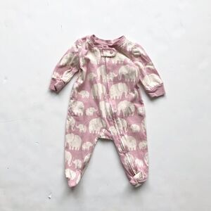 Babygap pink elephant zip up sleeper VGUC newborn